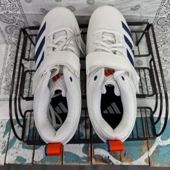 NEW Adidas Powerlift 5 White Navy Orange Weightlifting Shoes JP9878 Mens SZ 6.5